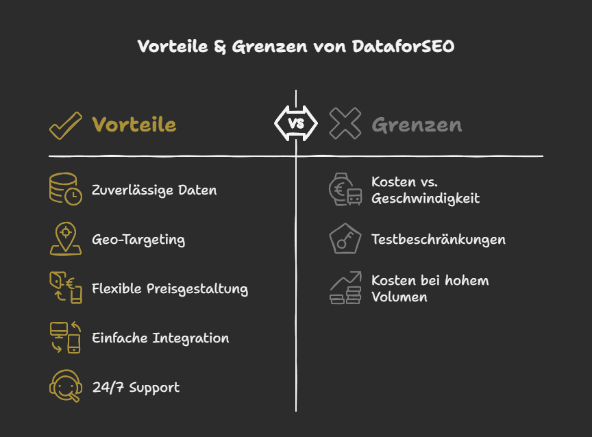 Vorteile und Grenzen von DataForSEO im Überblick