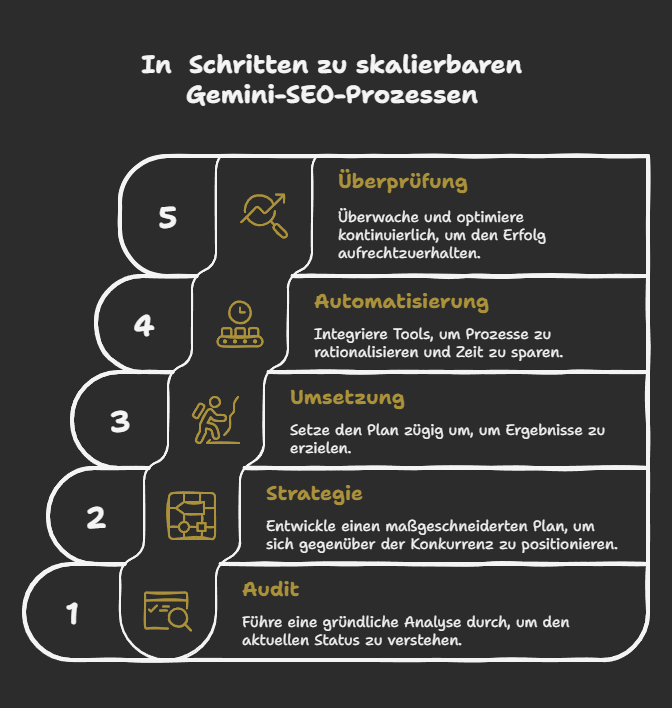 In Schritten zu skalierbaren Gemini-SEO-Prozessen