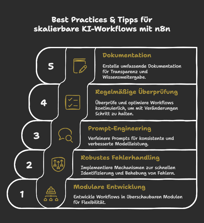 Best Practices & Tipps für skalierbare KI-Workflows mit n8n