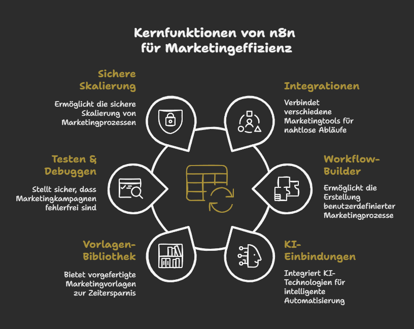 Kernfunktionen von n8n für Marketingeffizienz