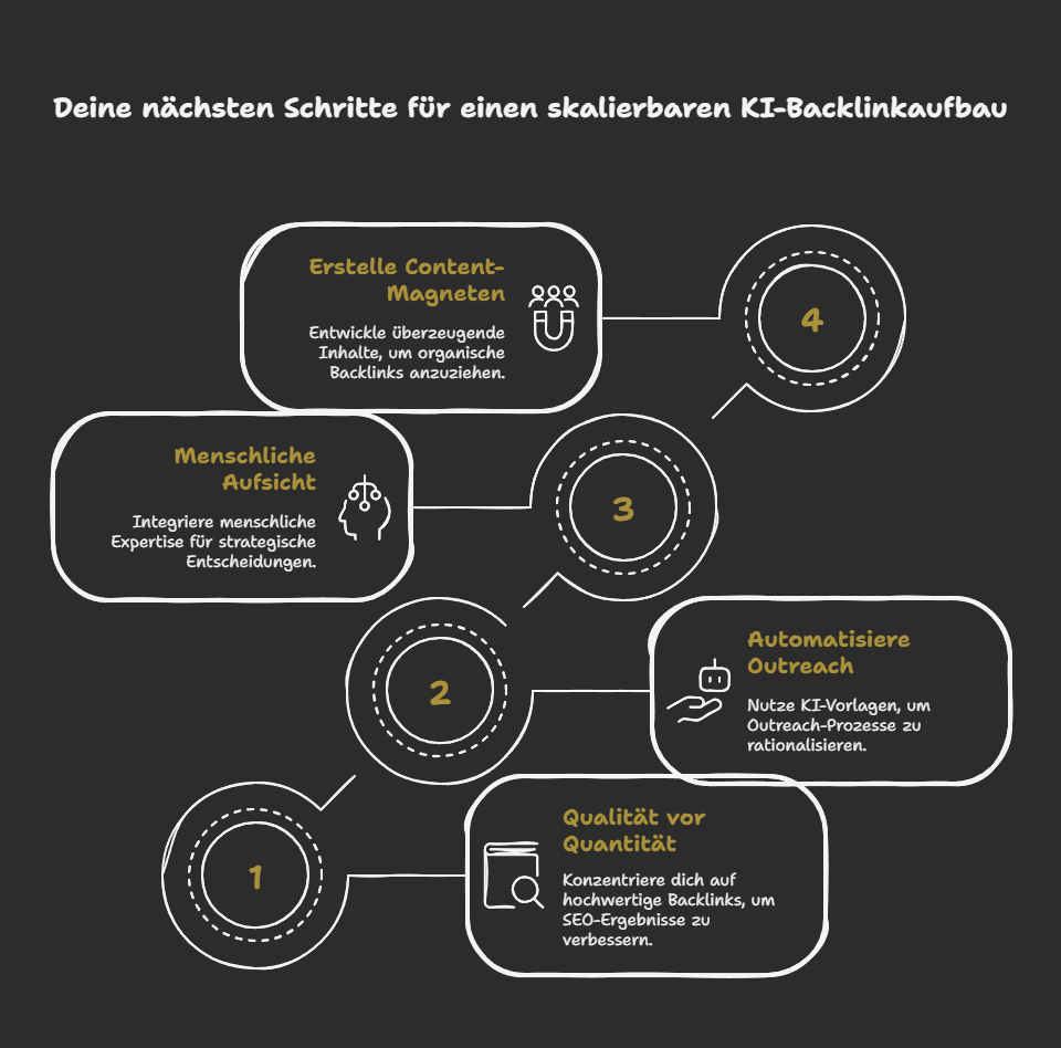 Deine nächsten Schritte für einen skalierbaren KI-Backlinkaufbau