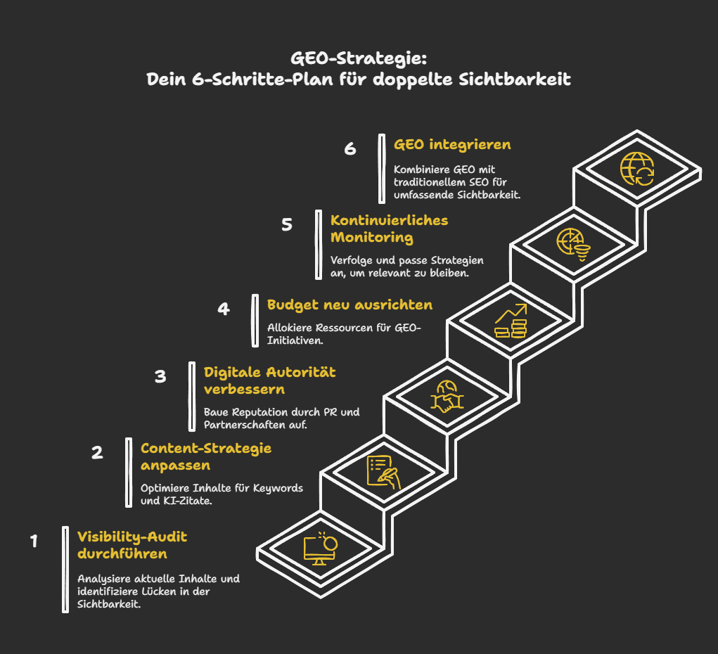 GEO-Strategie: Dein 6-Schritte-Plan für doppelte Sichtbarkeit