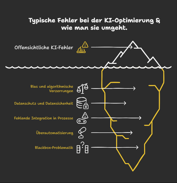 Typische Fehler bei der KI-Optimierung & wie man sie umgeht.