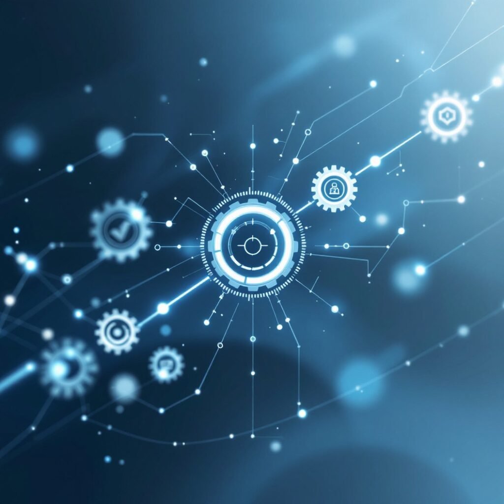 Illustration: Automatisierte Workflows im Marketing